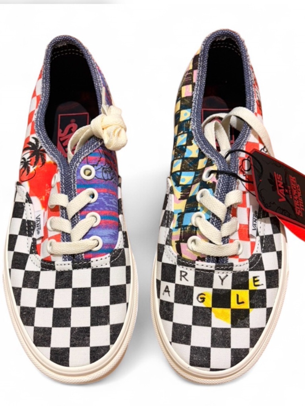 Vans Stranger Things Multicolor Checkerboard Mixed-Print Low-Top Sneakers